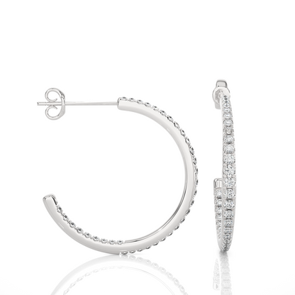 14K Gold Huggie Hoop  Diamond Earrings Classic And Comfortable Style Gift For Her - HIGHCARAT DIAMONDS