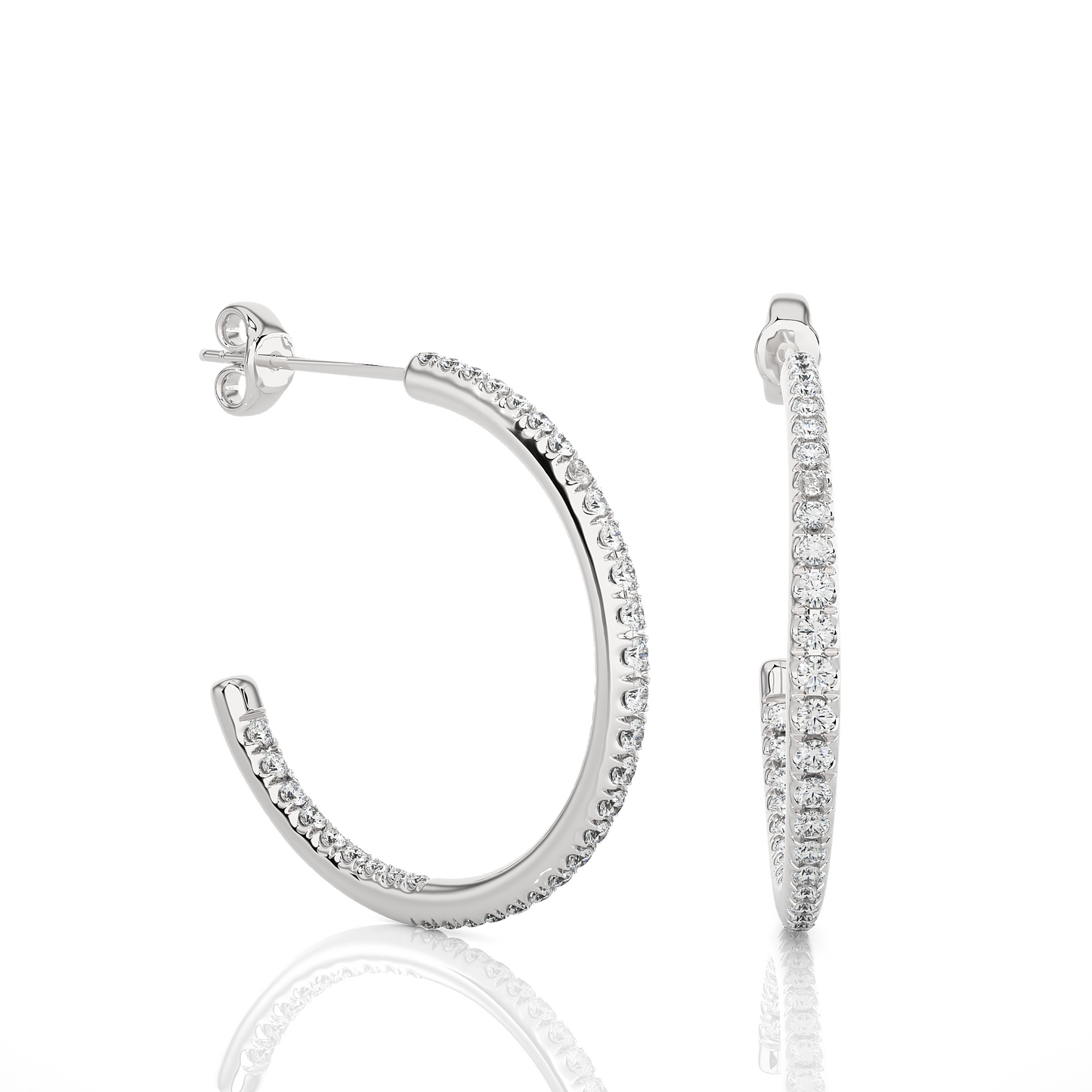 14K Gold Huggie Hoop  Diamond Earrings Classic And Comfortable Style Gift For Her - HIGHCARAT DIAMONDS