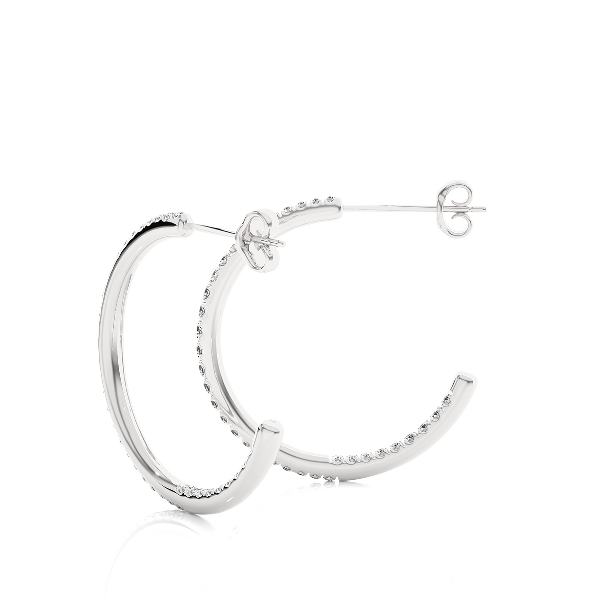 14K Gold Huggie Hoop  Diamond Earrings Classic And Comfortable Style Gift For Her - HIGHCARAT DIAMONDS
