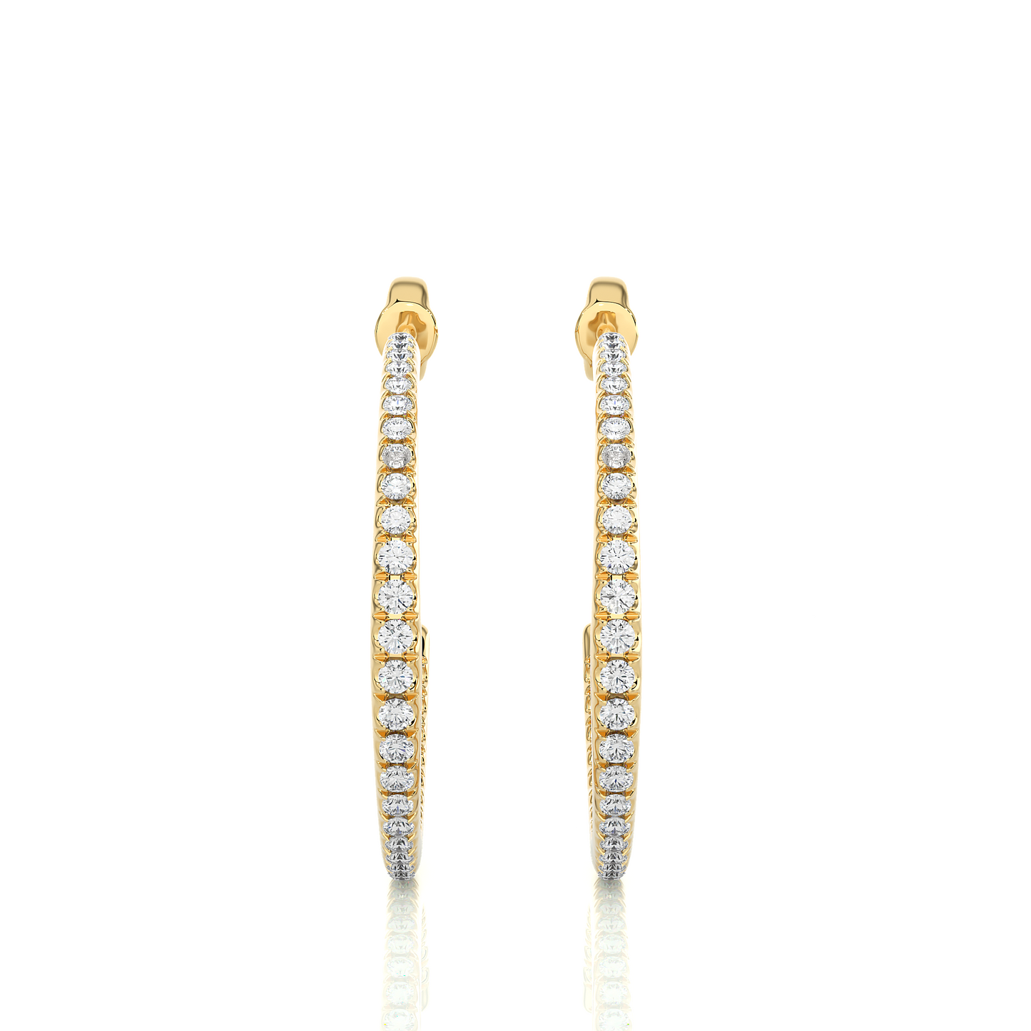 14K Gold Huggie Hoop  Diamond Earrings Classic And Comfortable Style Gift For Her - HIGHCARAT DIAMONDS