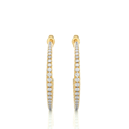 14K Gold Huggie Hoop  Diamond Earrings Classic And Comfortable Style Gift For Her - HIGHCARAT DIAMONDS