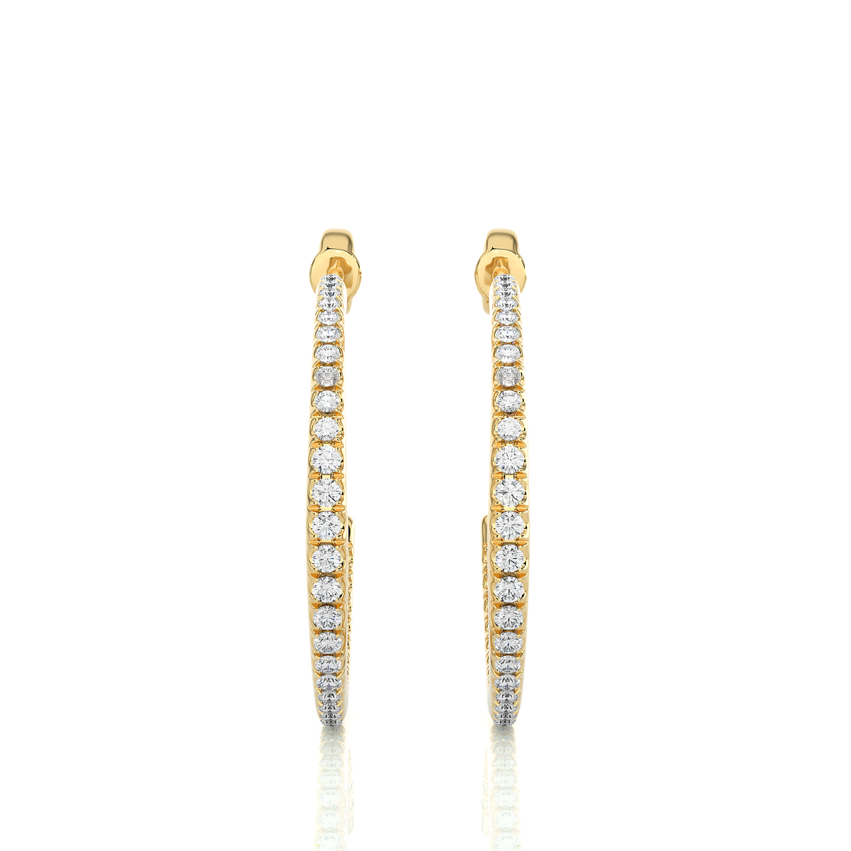 14K Gold Huggie Hoop  Diamond Earrings Classic And Comfortable Style Gift For Her - HIGHCARAT DIAMONDS
