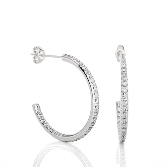 14K Gold Huggie Hoop  Diamond Earrings Classic And Comfortable Style Gift For Her - HIGHCARAT DIAMONDS