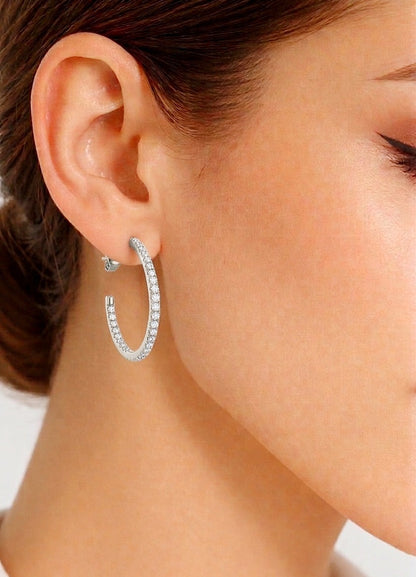 14K Gold Huggie Hoop  Diamond Earrings Classic And Comfortable Style Gift For Her - HIGHCARAT DIAMONDS #wearthelook