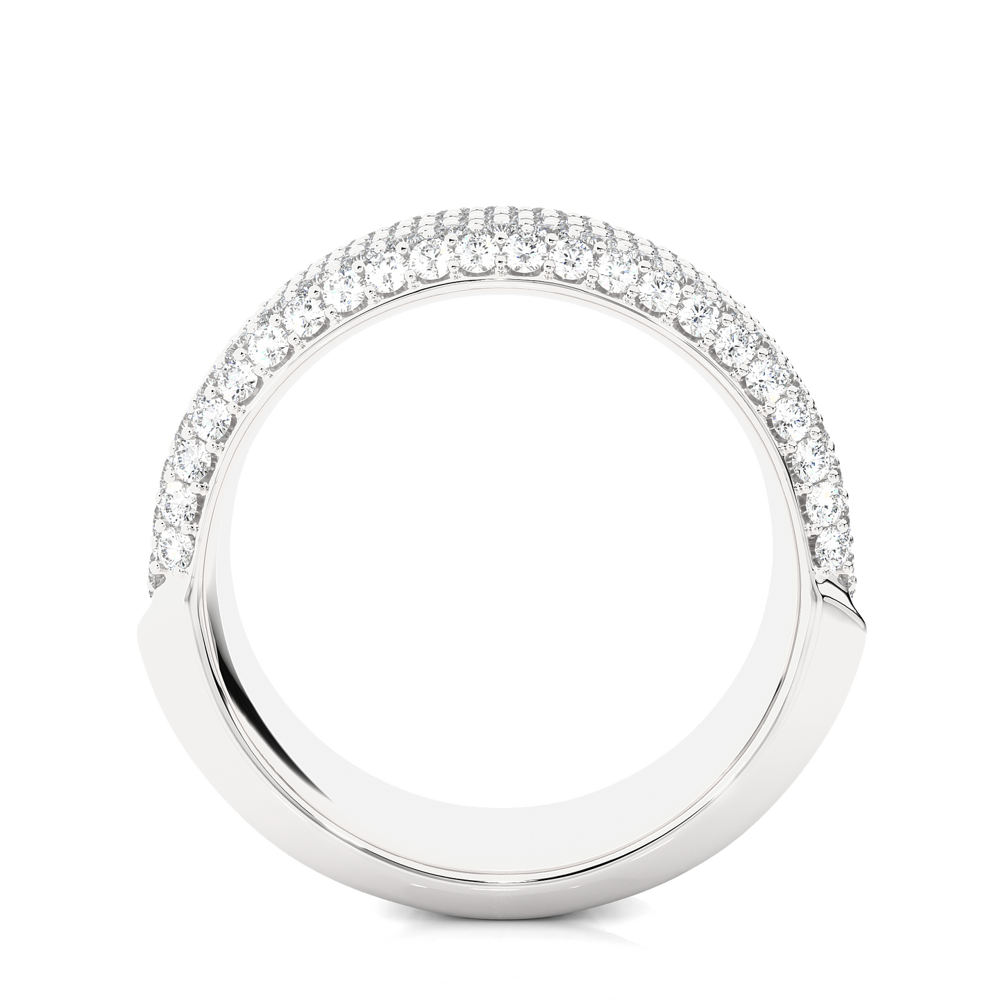 14K Gold Round Cut Diamond 5-Row Pave Gold Eternity Band Ring For Women's - HIGHCARAT DIAMONDS
