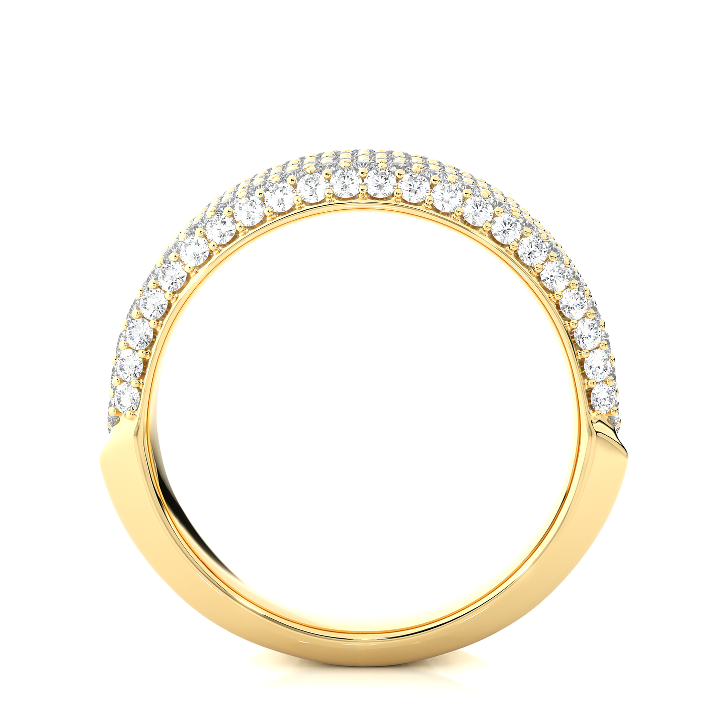 14K Gold Round Cut Diamond 5-Row Pave Gold Eternity Band Ring For Women's - HIGHCARAT DIAMONDS
