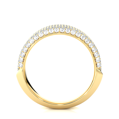 14K Gold Round Cut Diamond 5-Row Pave Gold Eternity Band Ring For Women's - HIGHCARAT DIAMONDS