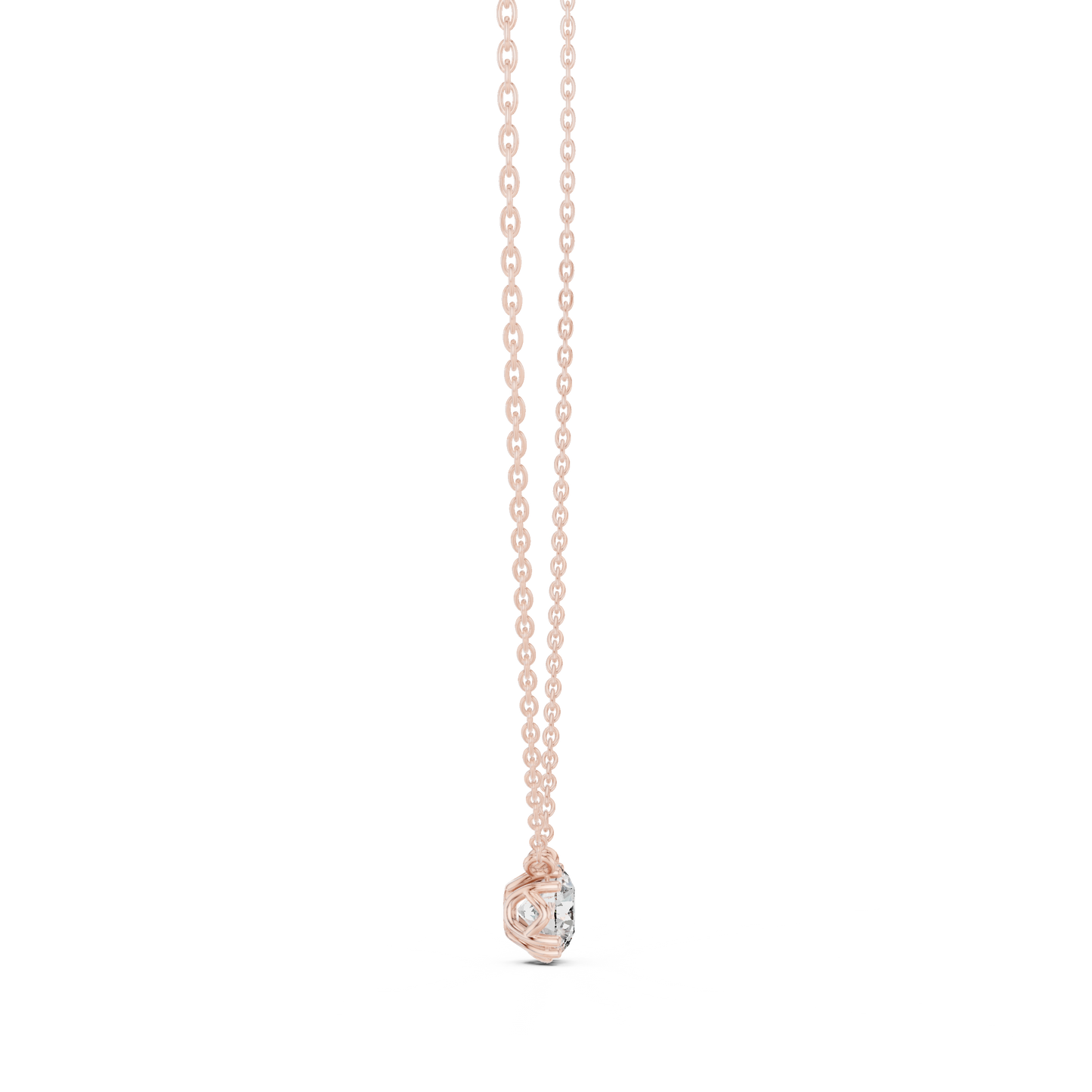 14K Gold Round Cut Labgrown Diamond Pendant Simple & Elegant Jewelry Gift For Her - HIGHCARAT DIAMONDS