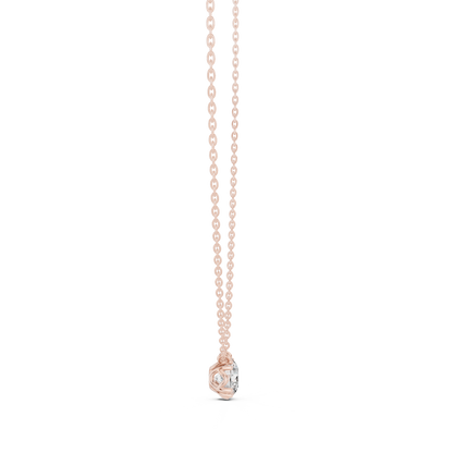14K Gold Round Cut Labgrown Diamond Pendant Simple & Elegant Jewelry Gift For Her - HIGHCARAT DIAMONDS