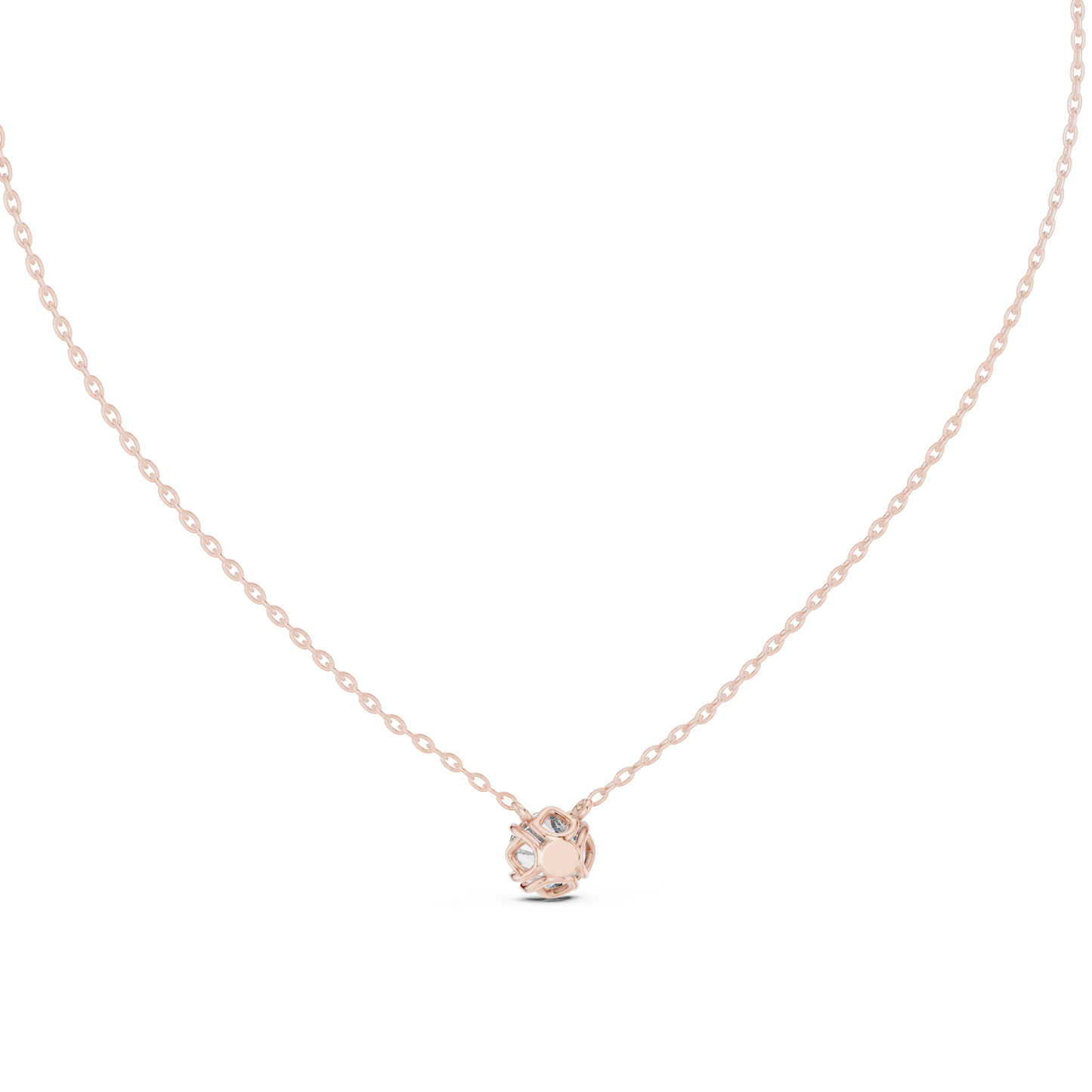 14K Gold Round Cut Labgrown Diamond Pendant Simple & Elegant Jewelry Gift For Her - HIGHCARAT DIAMONDS