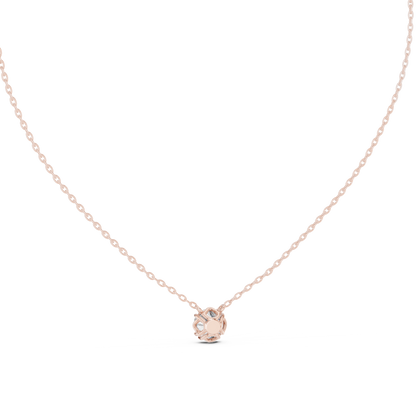 14K Gold Round Cut Labgrown Diamond Pendant Simple & Elegant Jewelry Gift For Her - HIGHCARAT DIAMONDS