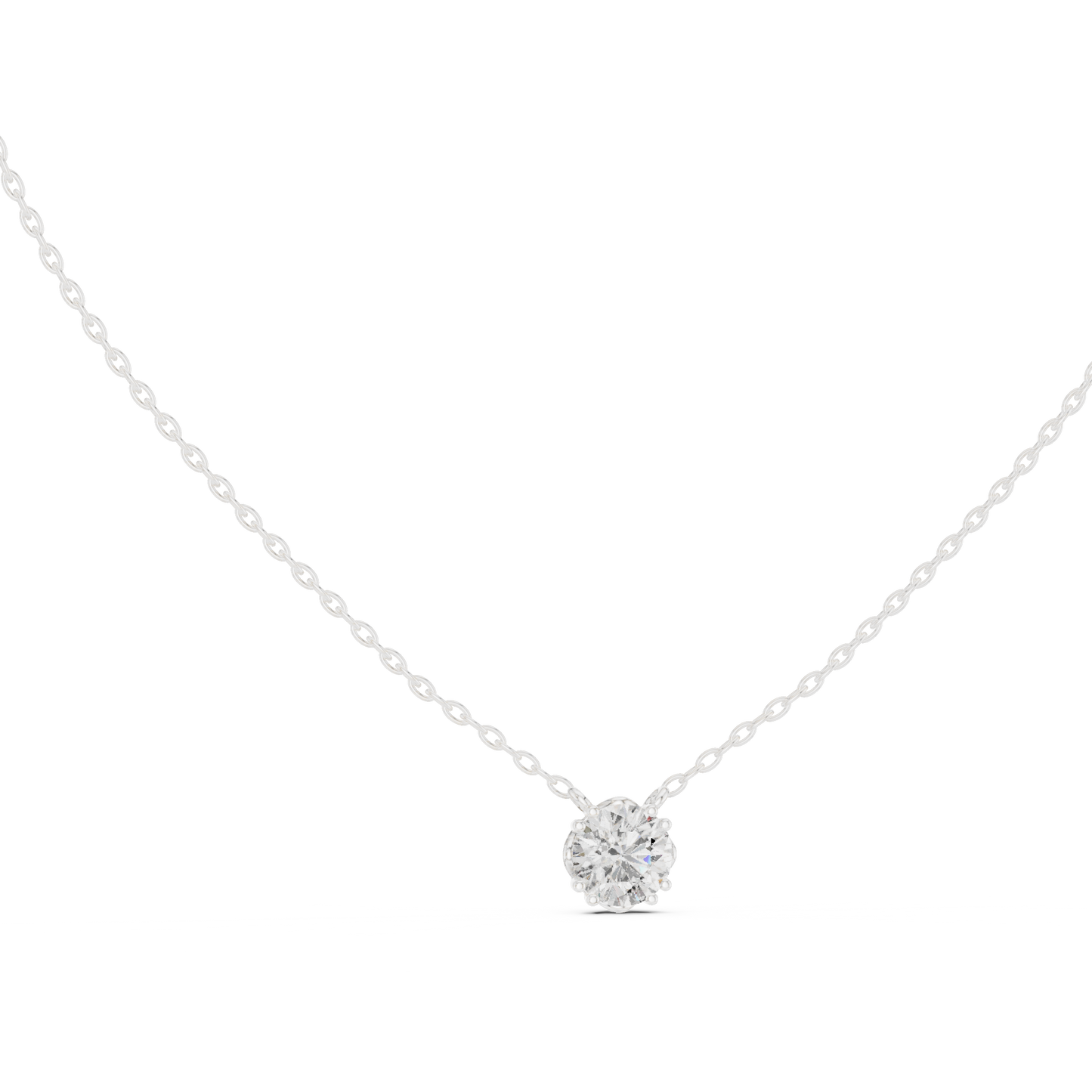 14K Gold Round Cut Labgrown Diamond Pendant Simple & Elegant Jewelry Gift For Her - HIGHCARAT DIAMONDS