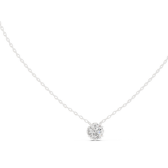 Round Cut Lab Grown Diamond Pendant in 14K Gold Top View