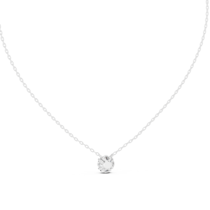 14K Gold Round Cut Labgrown Diamond Pendant Simple & Elegant Jewelry Gift For Her - HIGHCARAT DIAMONDS