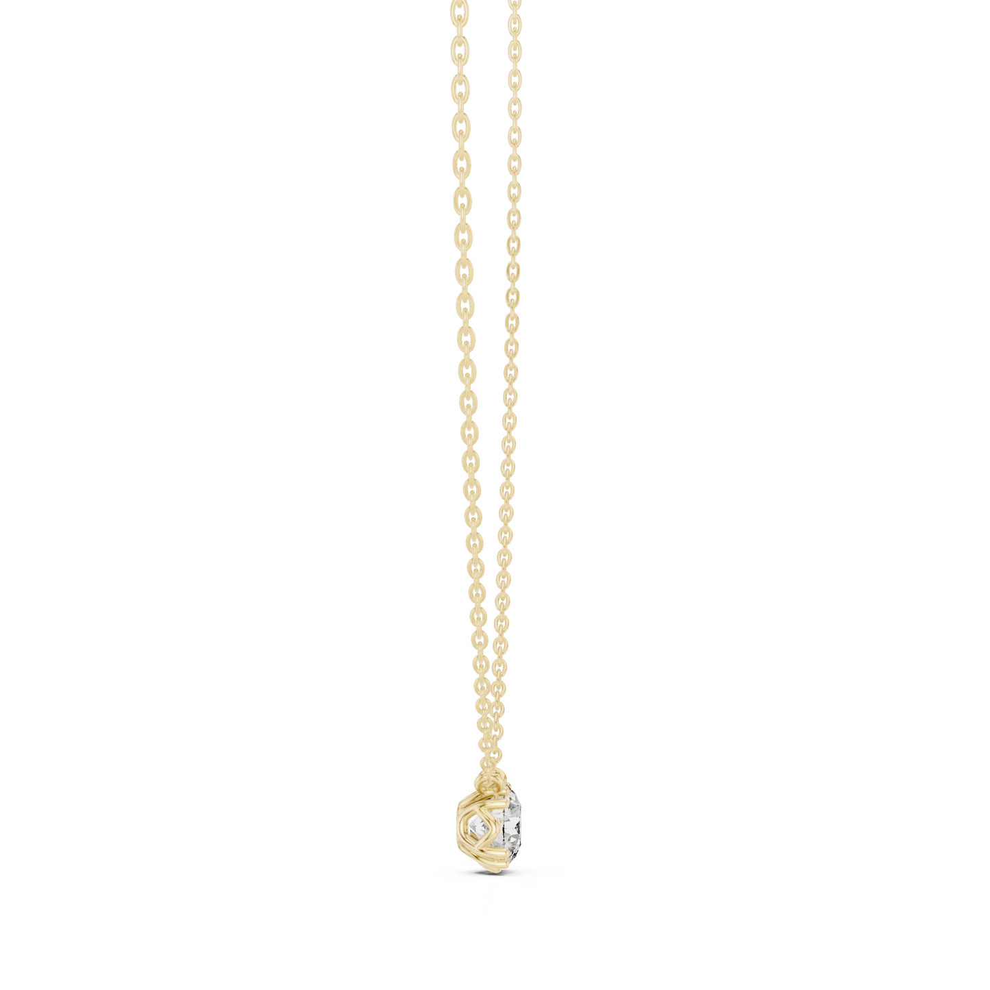 14K Gold Round Cut Labgrown Diamond Pendant Simple & Elegant Jewelry Gift For Her - HIGHCARAT DIAMONDS