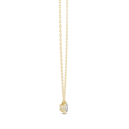 14K Gold Round Cut Labgrown Diamond Pendant Simple & Elegant Jewelry Gift For Her - HIGHCARAT DIAMONDS