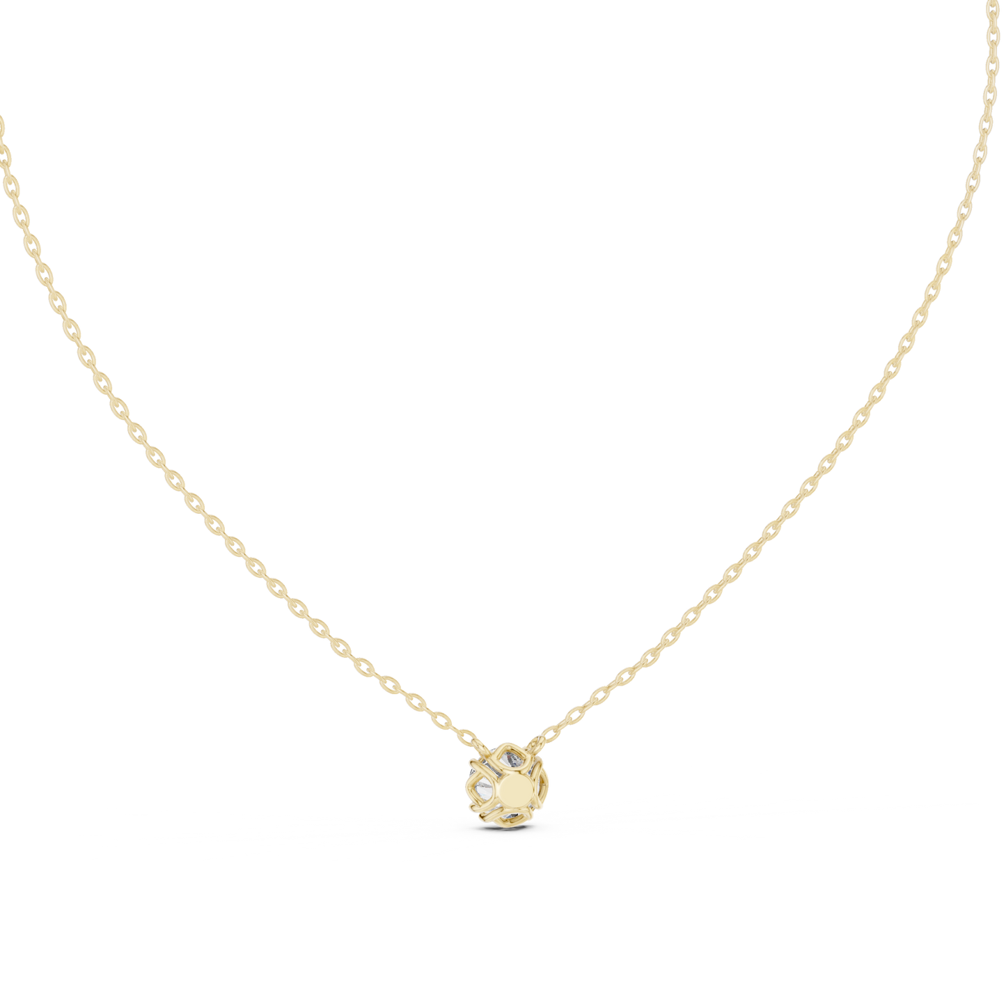 14K Gold Round Cut Labgrown Diamond Pendant Simple & Elegant Jewelry Gift For Her - HIGHCARAT DIAMONDS