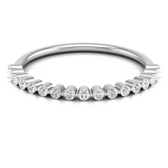 Round Diamond Eternity Band in 14K Gold Close-Up Facet Details