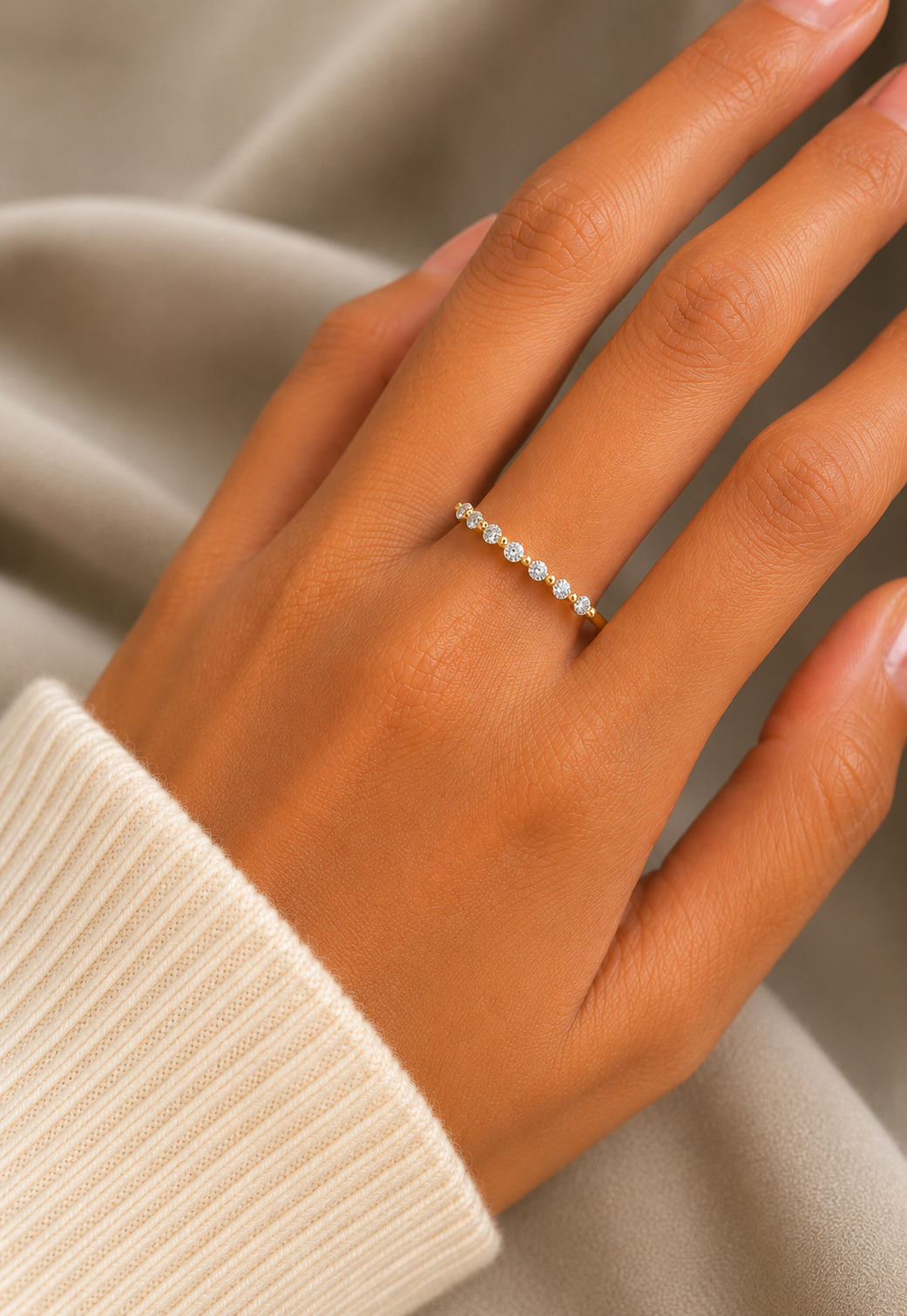 Round Cut Diamond Eternity Band Ring In 14K Gold Light & Comfortable For Daily Wearing - HIGHCARAT DIAMONDS