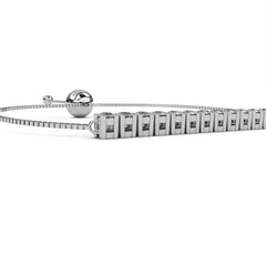 14K Yellow Gold Round Cut Lab Grown Diamond Channel Set Dainty Cluster Party Wear Bracelet - HIGHCARAT DIAMONDS