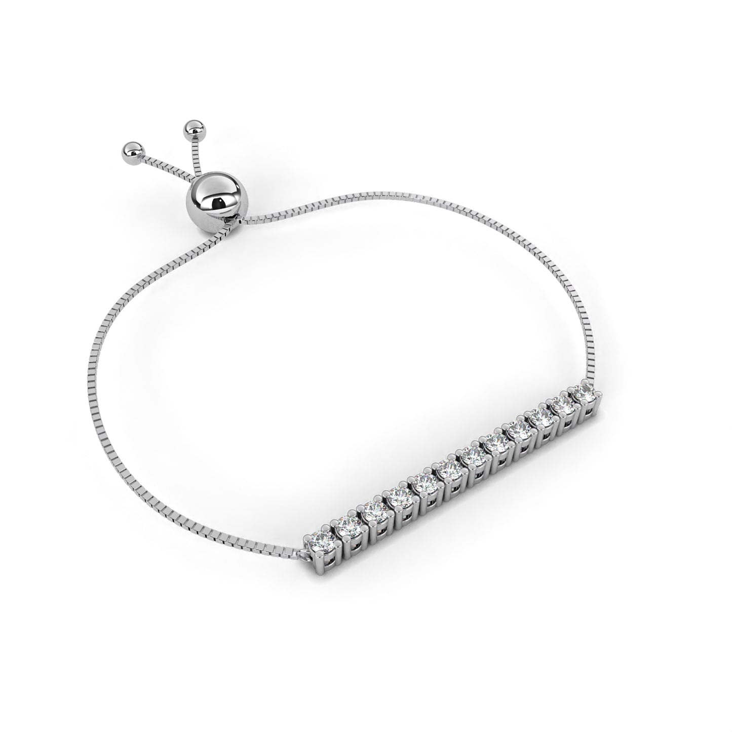14K Yellow Gold Round Cut Lab Grown Diamond Channel Set Dainty Cluster Party Wear Bracelet - HIGHCARAT DIAMONDS