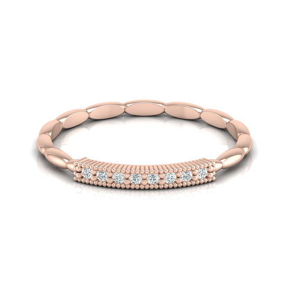 Round Cut Labgrown Diamond Wedding Band Vintage 14 KT Solid Gold Ring For Women's - HIGHCARAT DIAMONDS