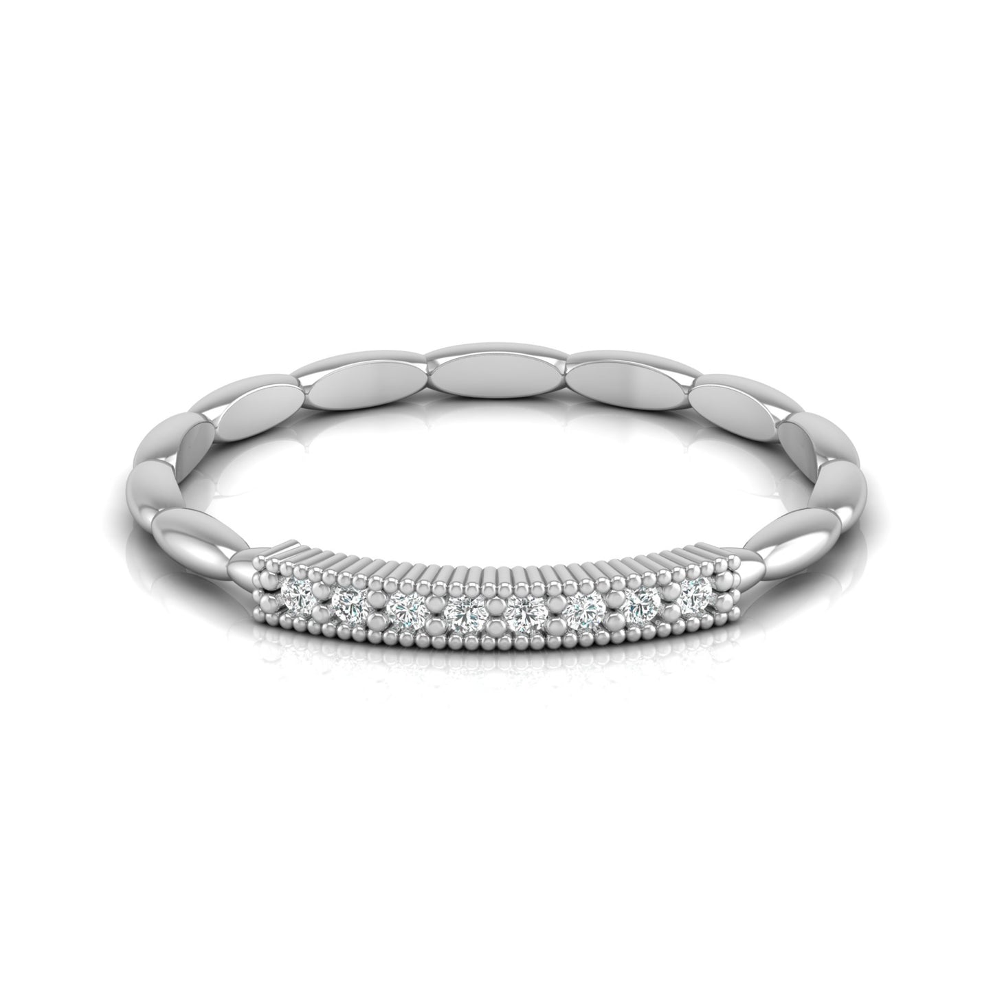 Round Cut Labgrown Diamond Wedding Band Vintage 14 KT Solid Gold Ring For Women's - HIGHCARAT DIAMONDS