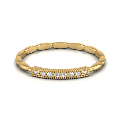 Round Cut Labgrown Diamond Wedding Band Vintage 14 KT Solid Gold Ring For Women's - HIGHCARAT DIAMONDS