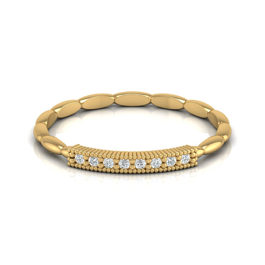 Round Cut Labgrown Diamond Wedding Band Vintage 14 KT Solid Gold Ring For Women's - HIGHCARAT DIAMONDS