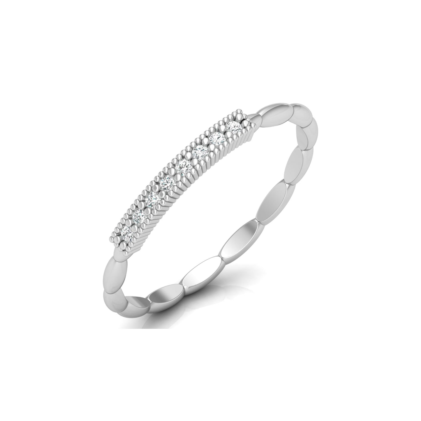Round Cut Labgrown Diamond Wedding Band Vintage 14 KT Solid Gold Ring For Women's - HIGHCARAT DIAMONDS