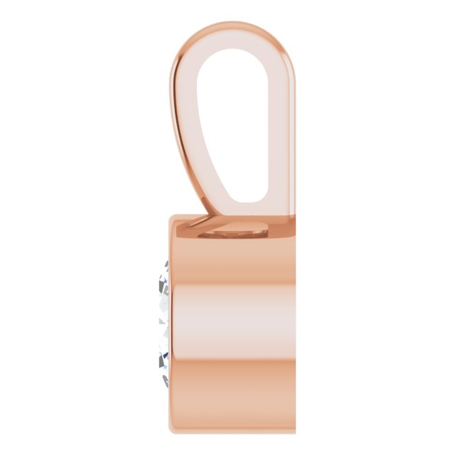 14K Rose 1/4 CT Lab-Grown Diamond Bezel-Set Solitaire Pendant