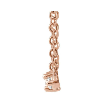 14k-rose-1/6-ctw-natural-diamond-bar-18"-necklace