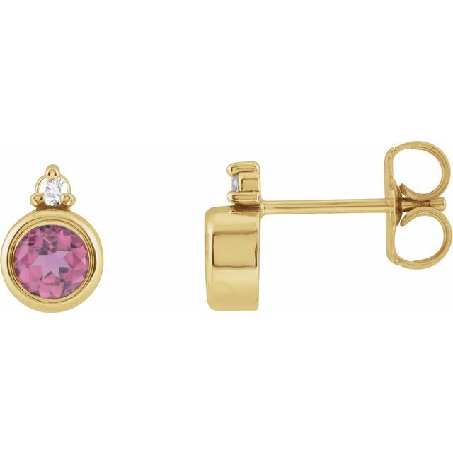 14k-rose--lab-grown-blue-sapphire-&-.03-ctw-natural-diamond-earrings