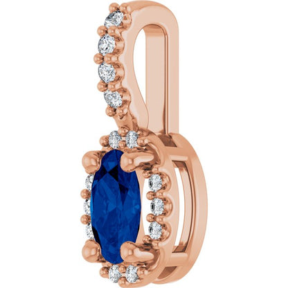 14k-rose-lab-grown-blue-sapphire-&-.04-ctw-natural-diamond-halo-style-pendant