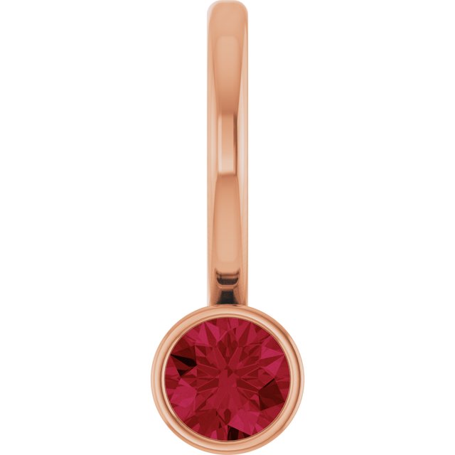14K Rose Lab-Grown Ruby Charm/Pendant