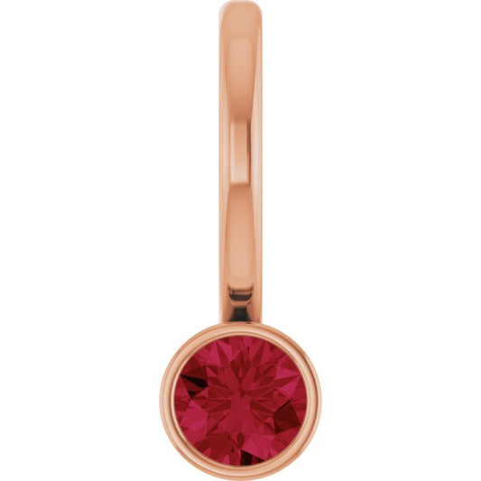 14K Rose Lab-Grown Ruby Charm/Pendant