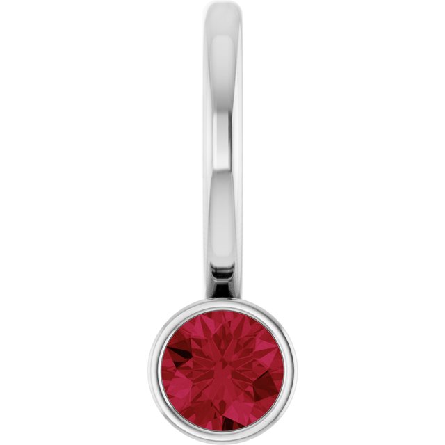 14K Rose Lab-Grown Ruby Charm/Pendant