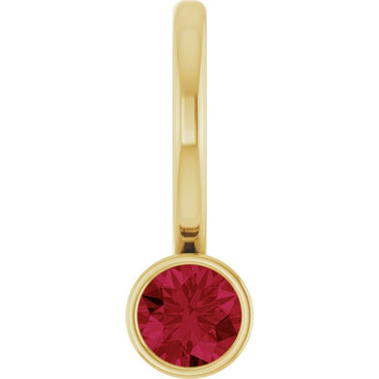 14K Rose Lab-Grown Ruby Charm/Pendant