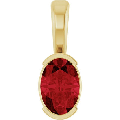 14K Rose Lab-Grown Ruby Pendant
