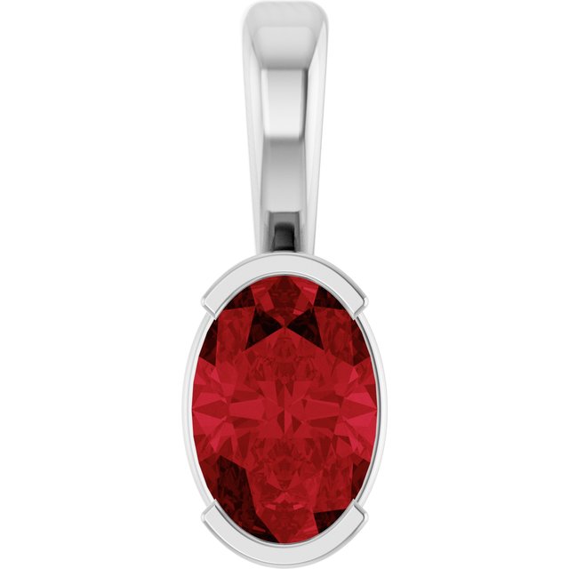 14K Rose Lab-Grown Ruby Pendant