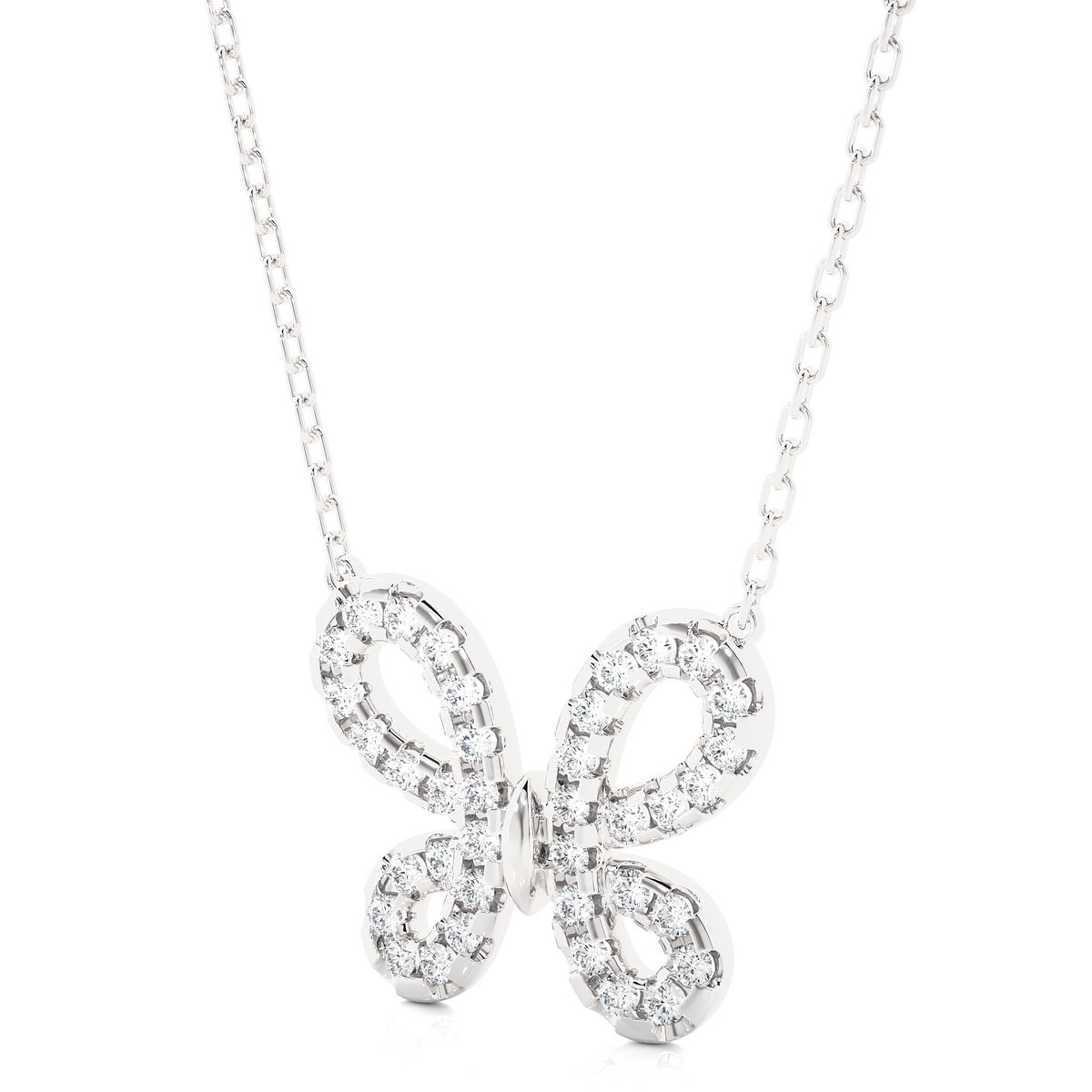 14K Solid Gold Butterfly Pendant with 0.31 CT Lab-Grown Diamonds Delicate Minimalist Jewelry - HIGHCARAT DIAMONDS