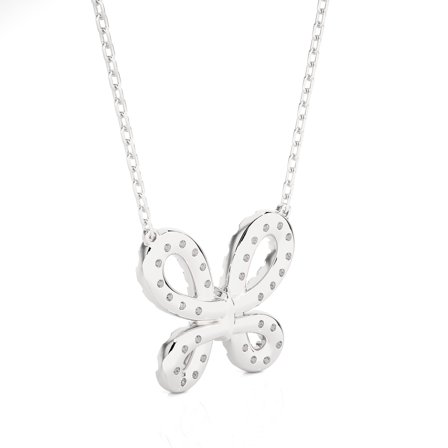 14K Solid Gold Butterfly Pendant with 0.31 CT Lab-Grown Diamonds Delicate Minimalist Jewelry
