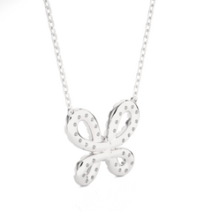 14K Solid Gold Butterfly Pendant with 0.31 CT Lab-Grown Diamonds Delicate Minimalist Jewelry - HIGHCARAT DIAMONDS