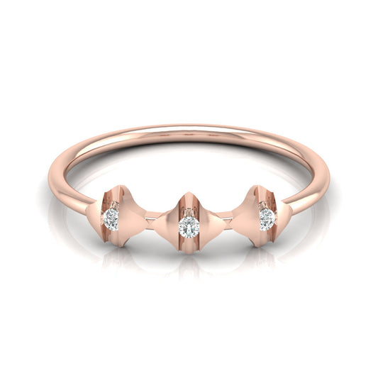 Fancy Round Diamond Ring For Women's In 14 KT Solid Gold Modern And Secure Design - HIGHCARAT DIAMONDS