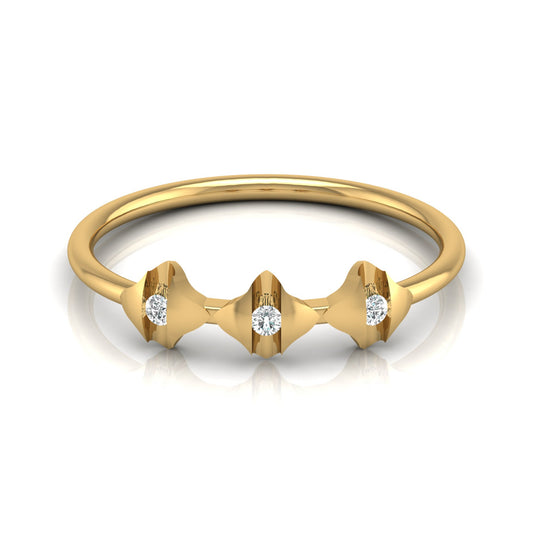 Fancy Round Diamond Ring For Women's In 14 KT Solid Gold Modern And Secure Design - HIGHCARAT DIAMONDS