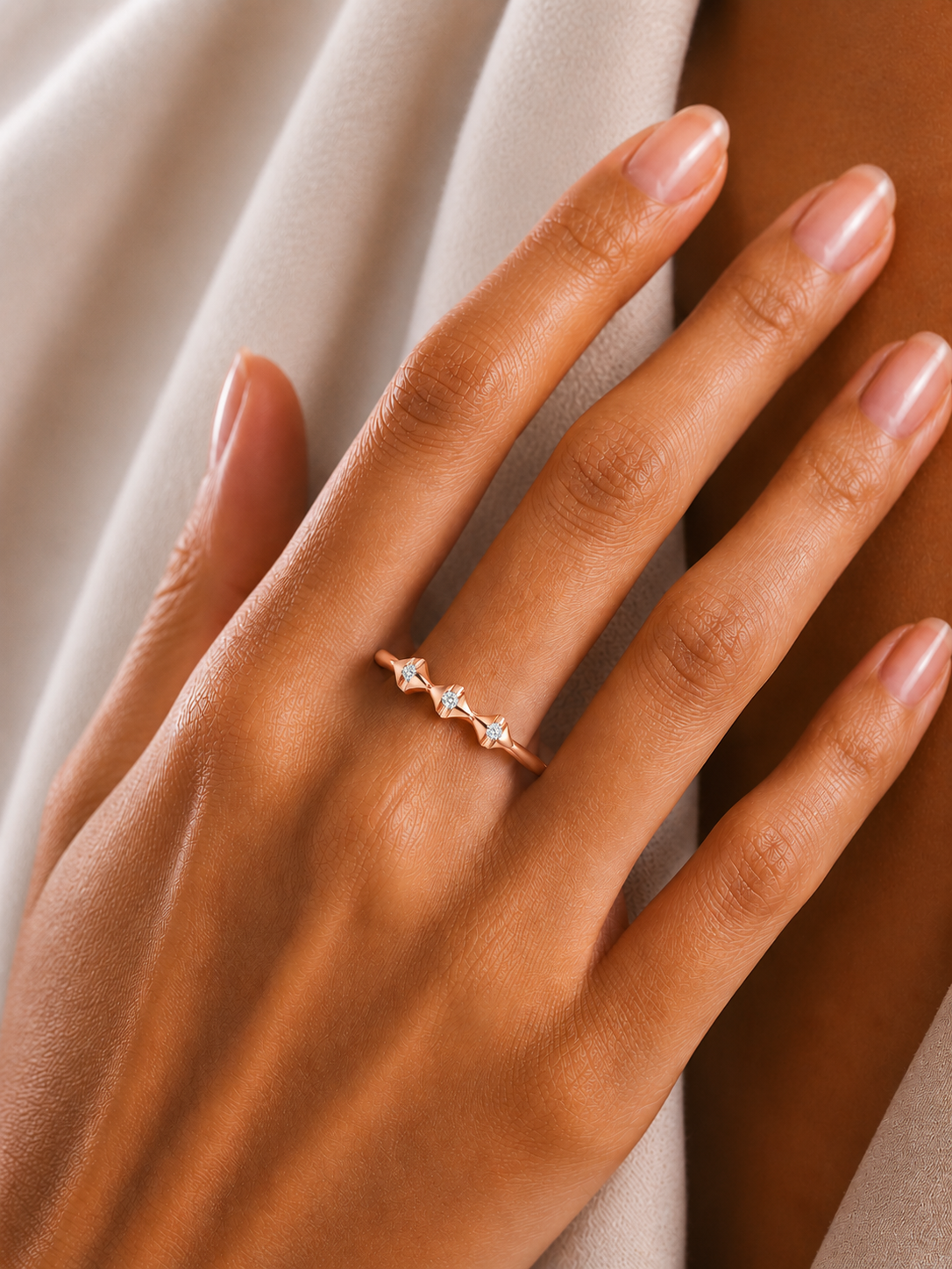 Fancy Round Diamond Ring For Women's In 14 KT Solid Gold Modern And Secure Design - HIGHCARAT DIAMONDS