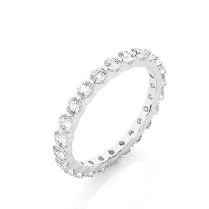 14K Solid Gold Full Eternity Round Cut Lab Grown & Natural  Diamond Wedding Band  For Women - HIGHCARAT DIAMONDS
