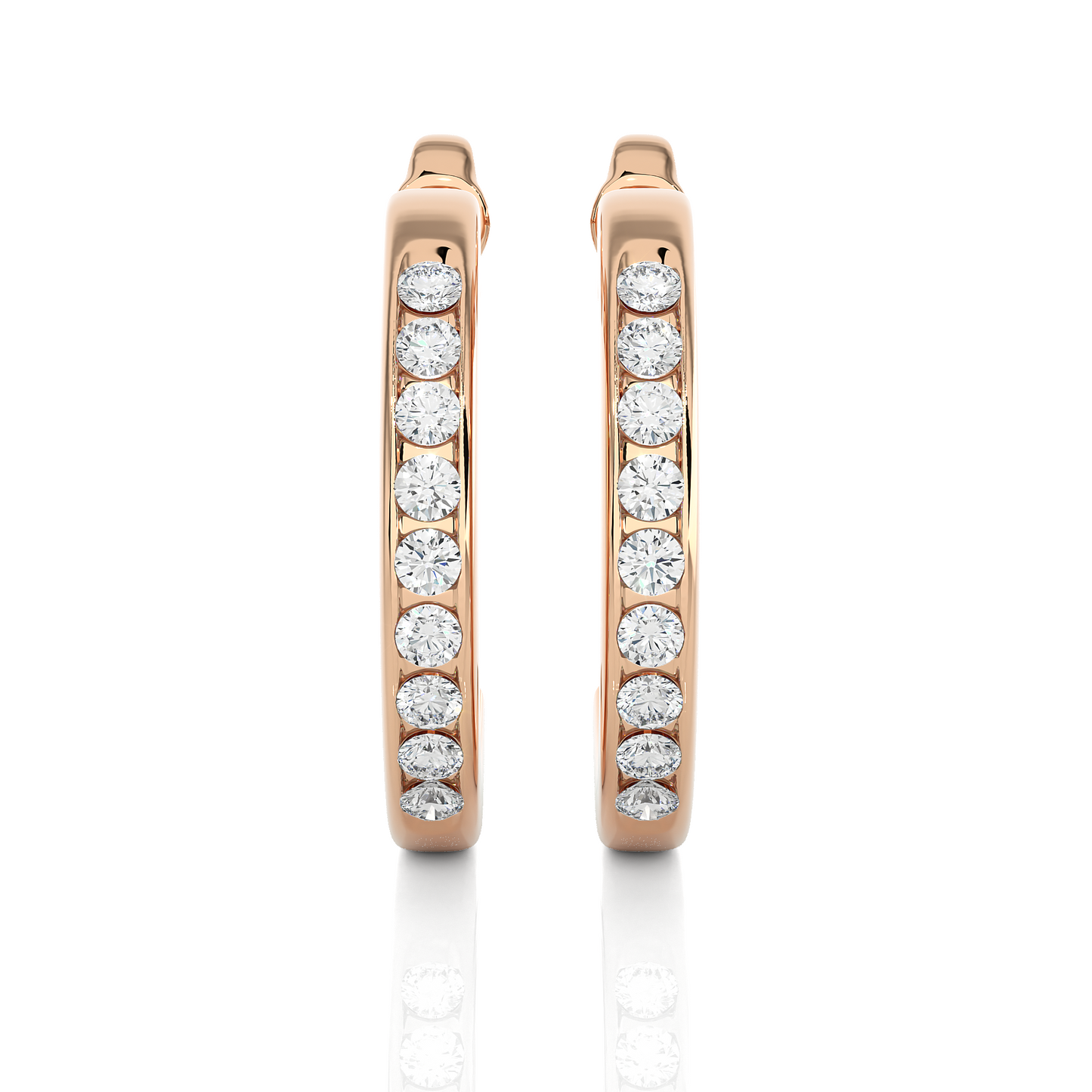 14K Solid Gold Half Hoop Diamond Earrings For Women's Perfect Gift Of Timeless Elegance - HIGHCARAT DIAMONDS