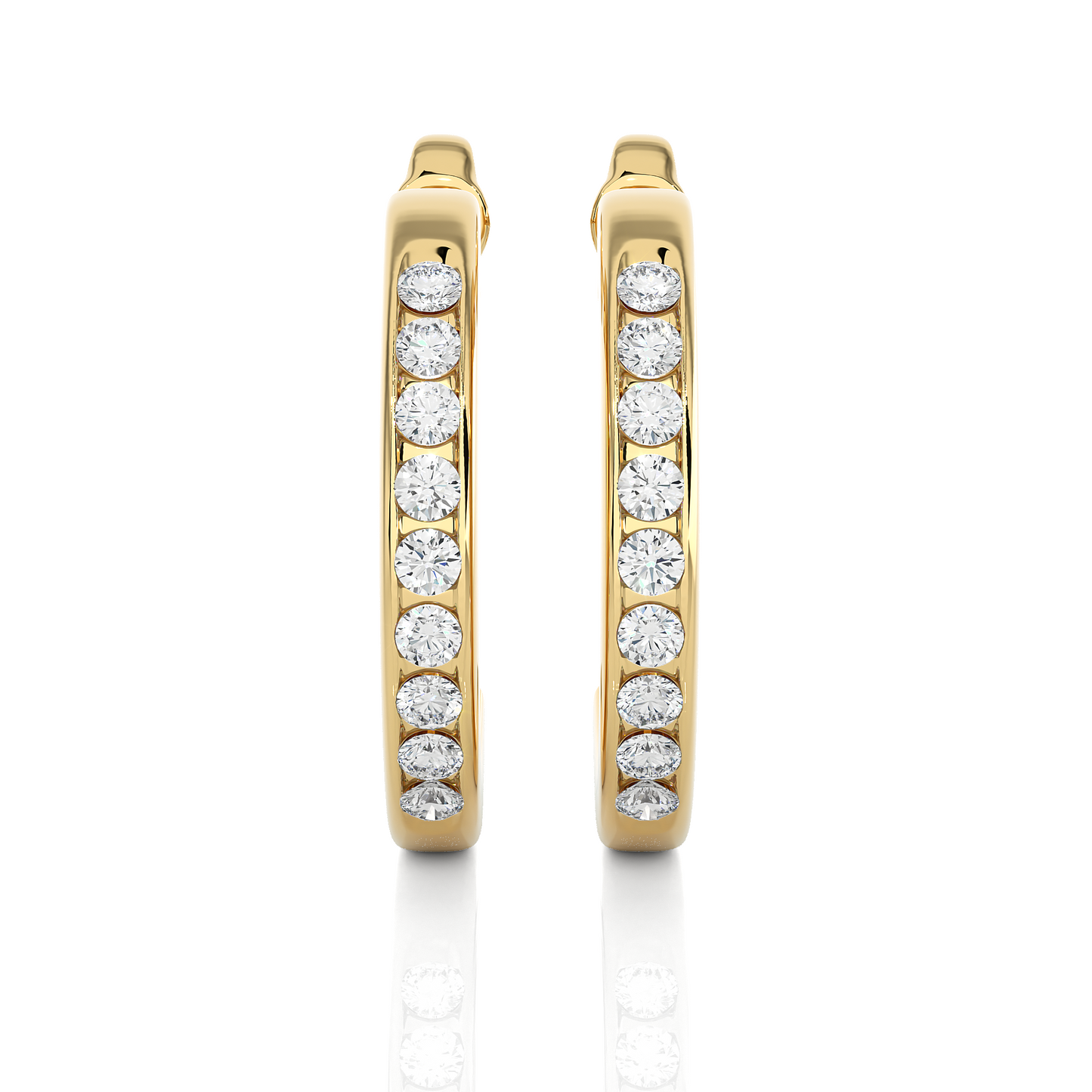 14K Solid Gold Half Hoop Diamond Earrings For Women's Perfect Gift Of Timeless Elegance - HIGHCARAT DIAMONDS