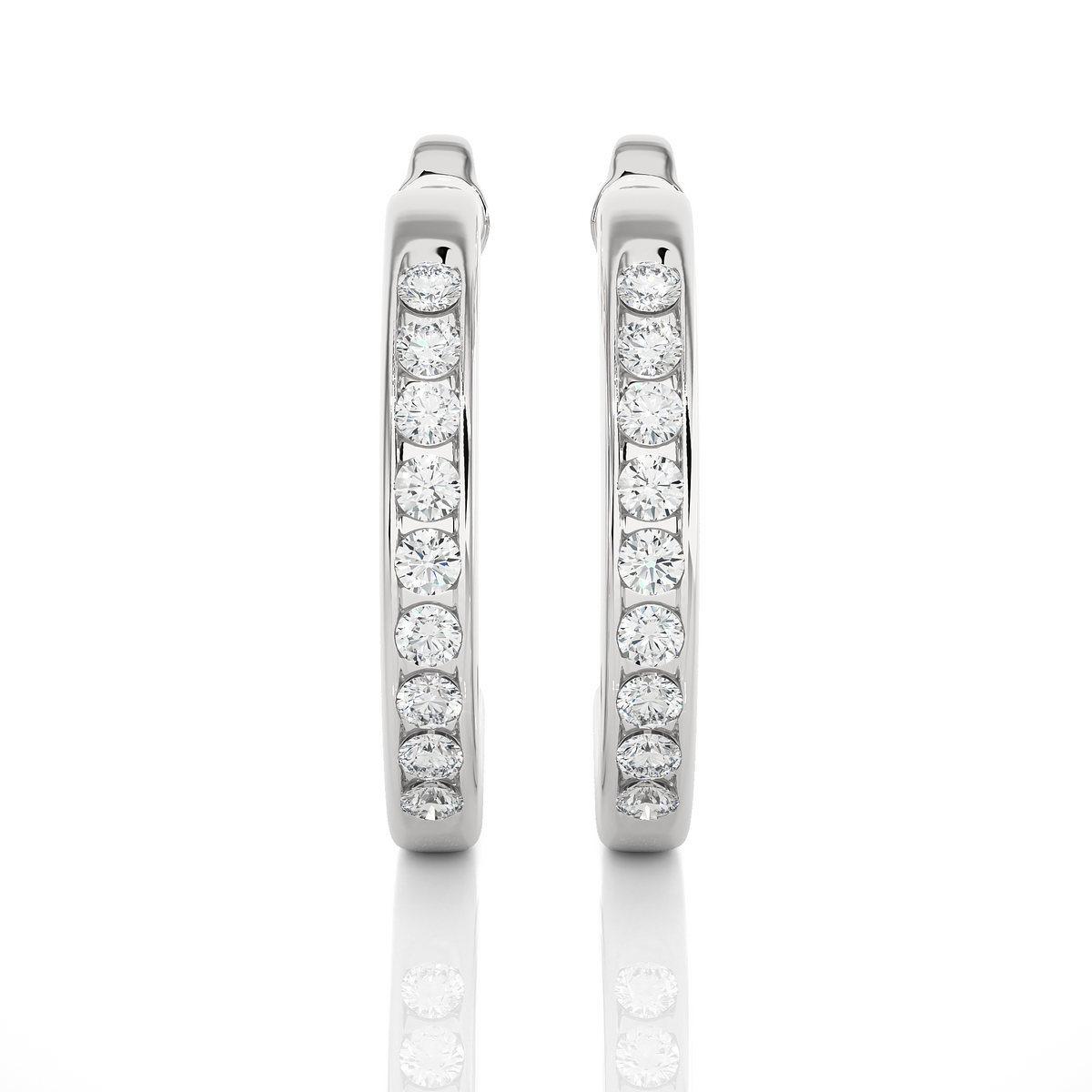 14K Solid Gold Half Hoop Diamond Earrings For Women's Perfect Gift Of Timeless Elegance - HIGHCARAT DIAMONDS